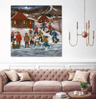 Sur le lac gelé by Nicole Laporte on GIANT ART - red winter scenes