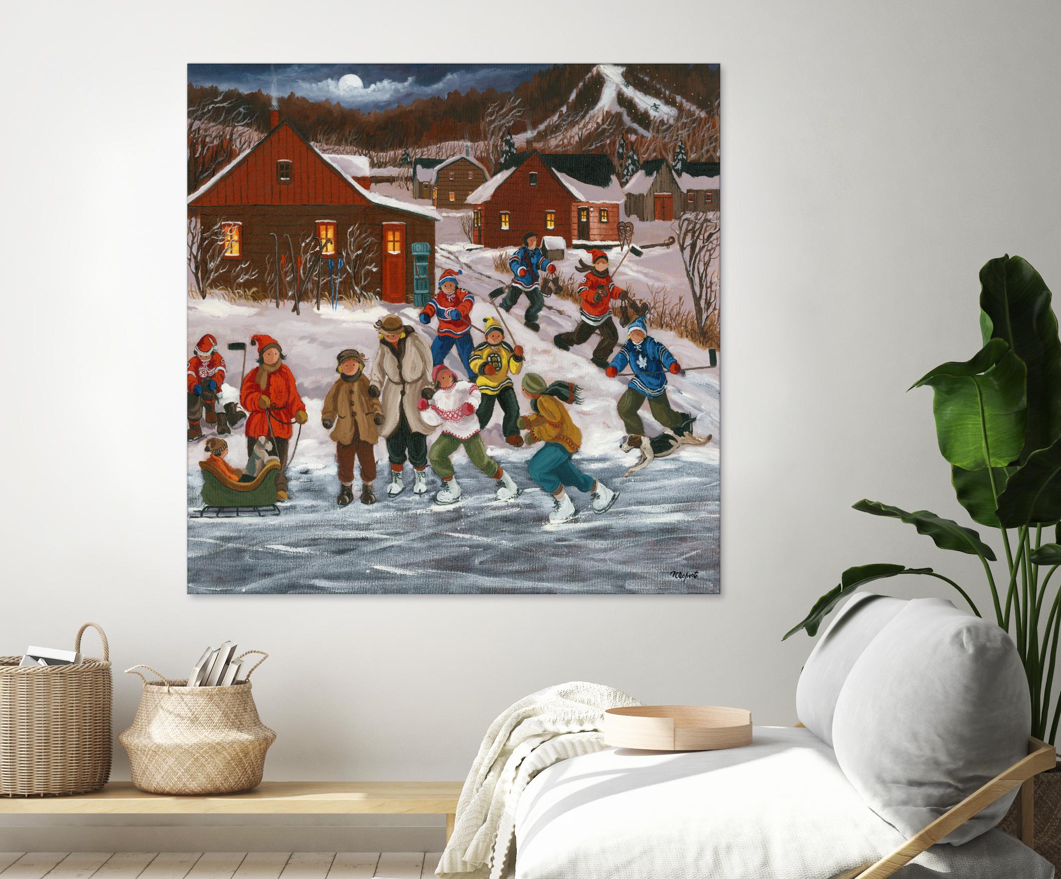 Sur le lac gelé by Nicole Laporte on GIANT ART - red winter scenes