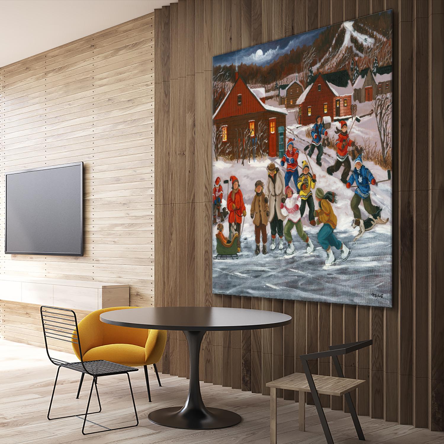 Sur le lac gelé by Nicole Laporte on GIANT ART - red winter scenes