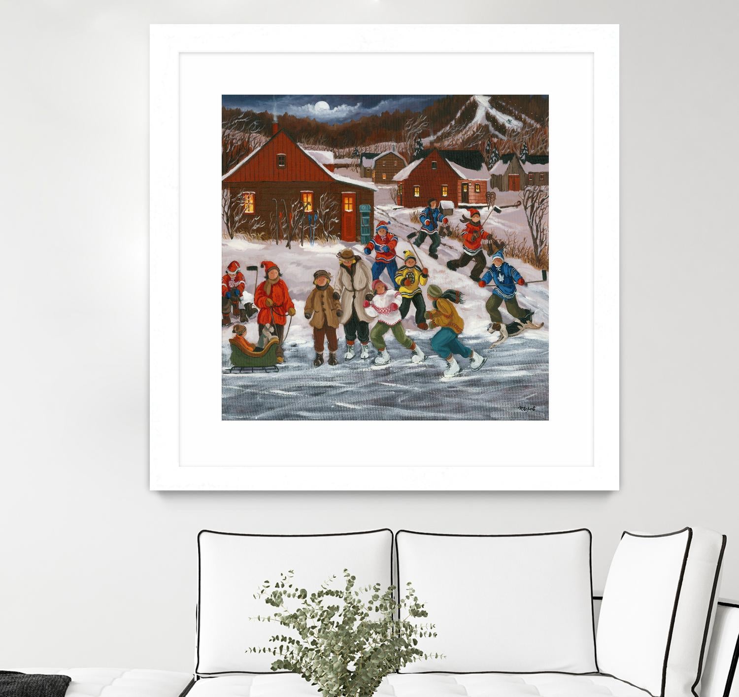 Sur le lac gelé by Nicole Laporte on GIANT ART - red winter scenes