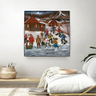 Sur le lac gelé by Nicole Laporte on GIANT ART - red winter scenes