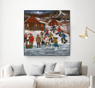 Sur le lac gelé by Nicole Laporte on GIANT ART - red winter scenes