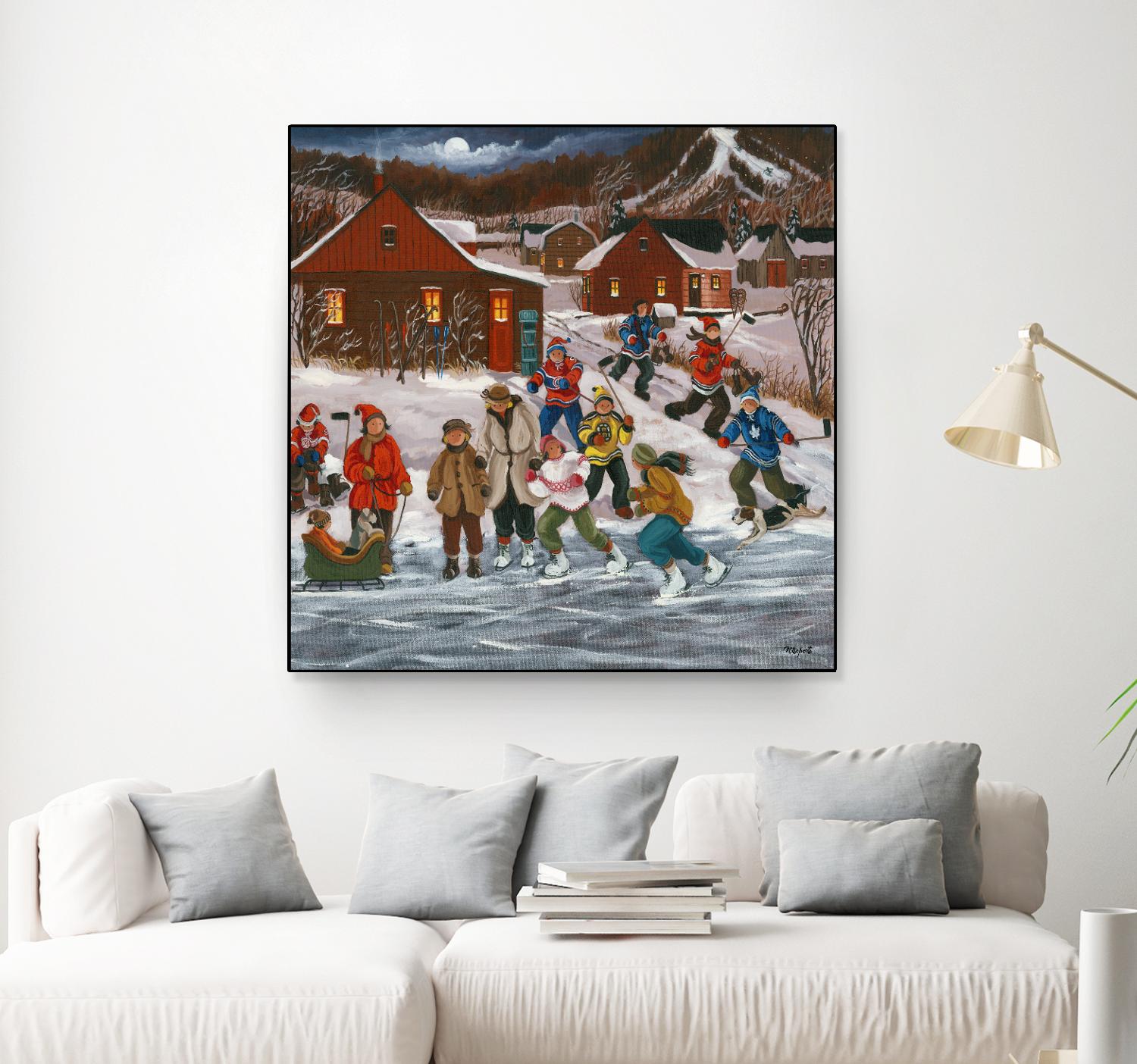 Sur le lac gelé by Nicole Laporte on GIANT ART - red winter scenes