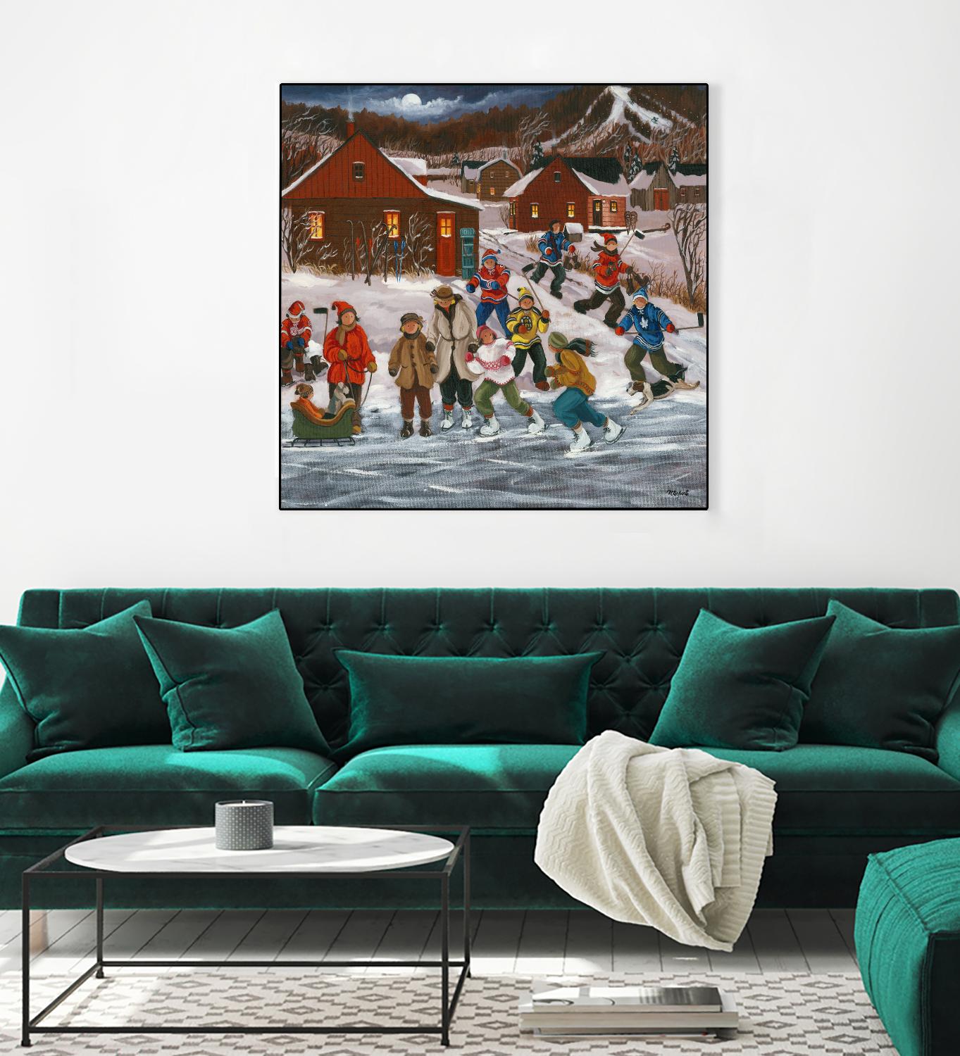 Sur le lac gelé by Nicole Laporte on GIANT ART - red winter scenes