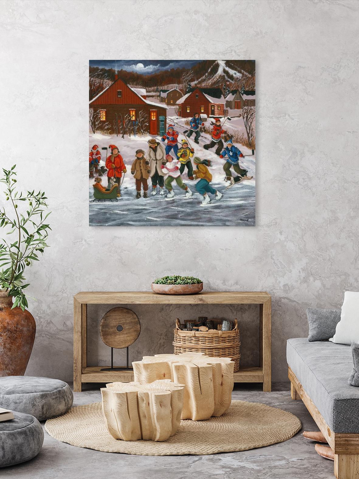 Sur le lac gelé by Nicole Laporte on GIANT ART - red winter scenes