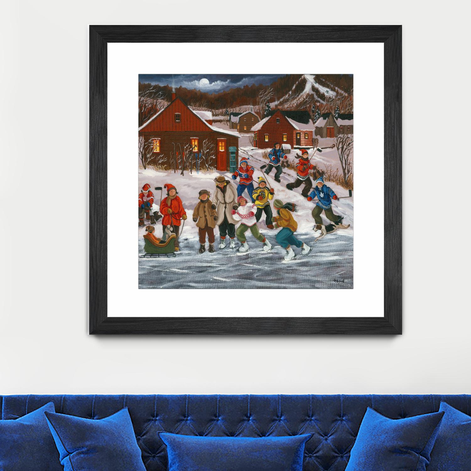 Sur le lac gelé by Nicole Laporte on GIANT ART - red winter scenes