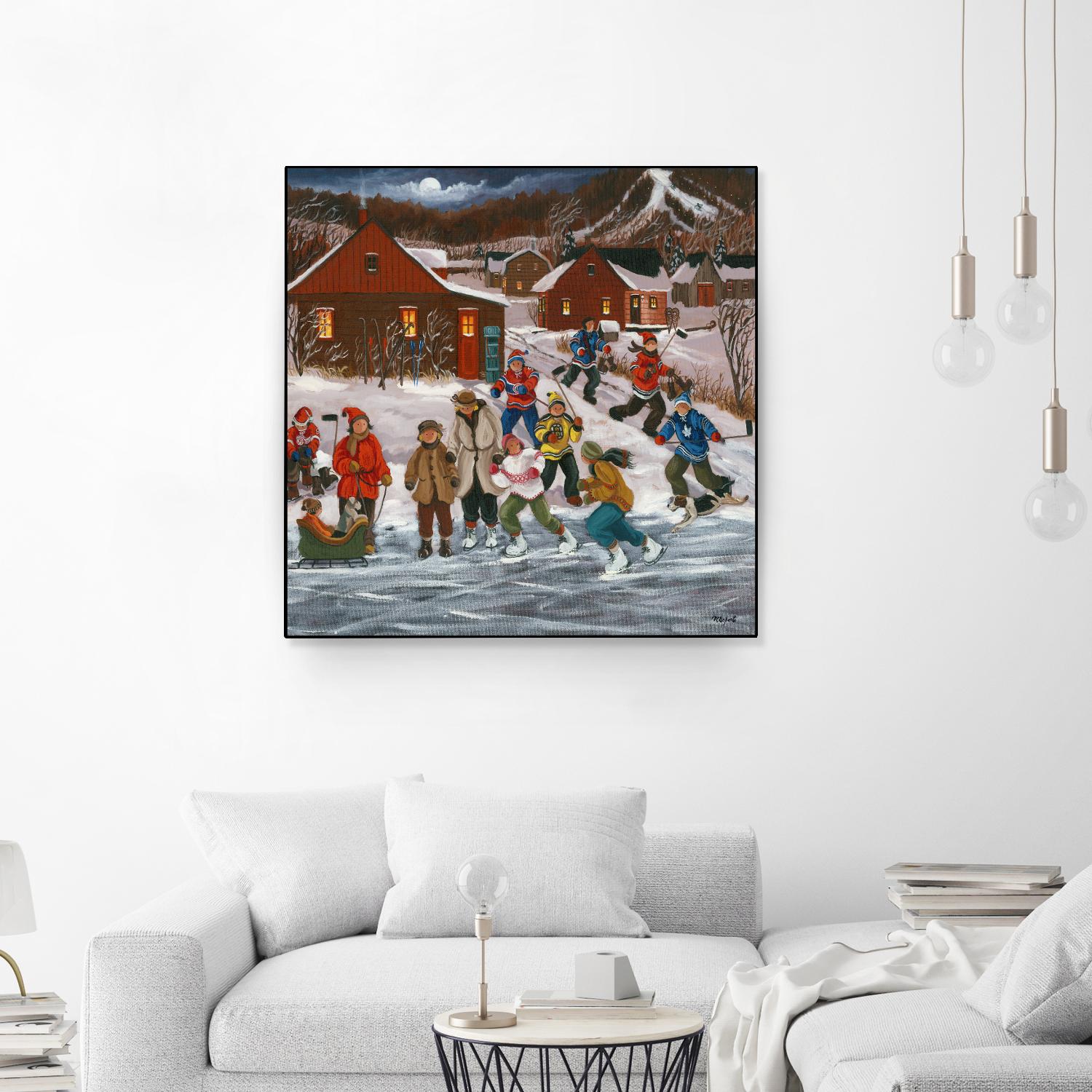 Sur le lac gelé by Nicole Laporte on GIANT ART - red winter scenes