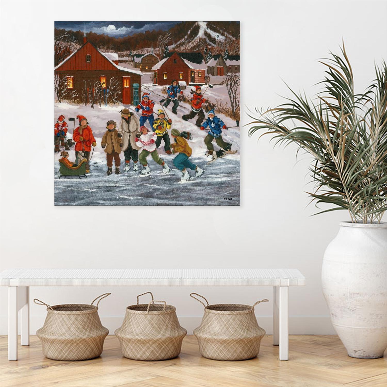 Sur le lac gelé by Nicole Laporte on GIANT ART - red winter scenes