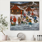 Sur le lac gelé by Nicole Laporte on GIANT ART - red winter scenes