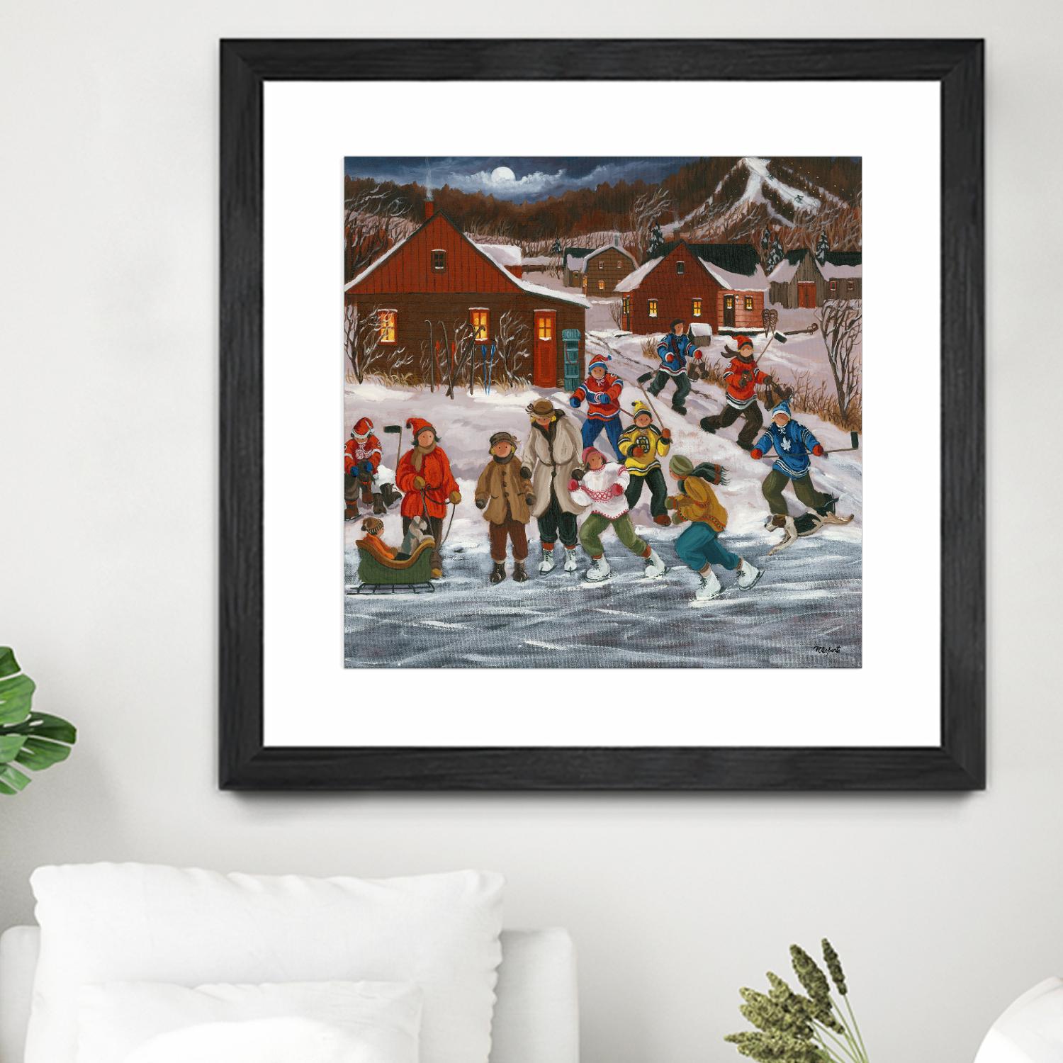 Sur le lac gelé by Nicole Laporte on GIANT ART - red winter scenes