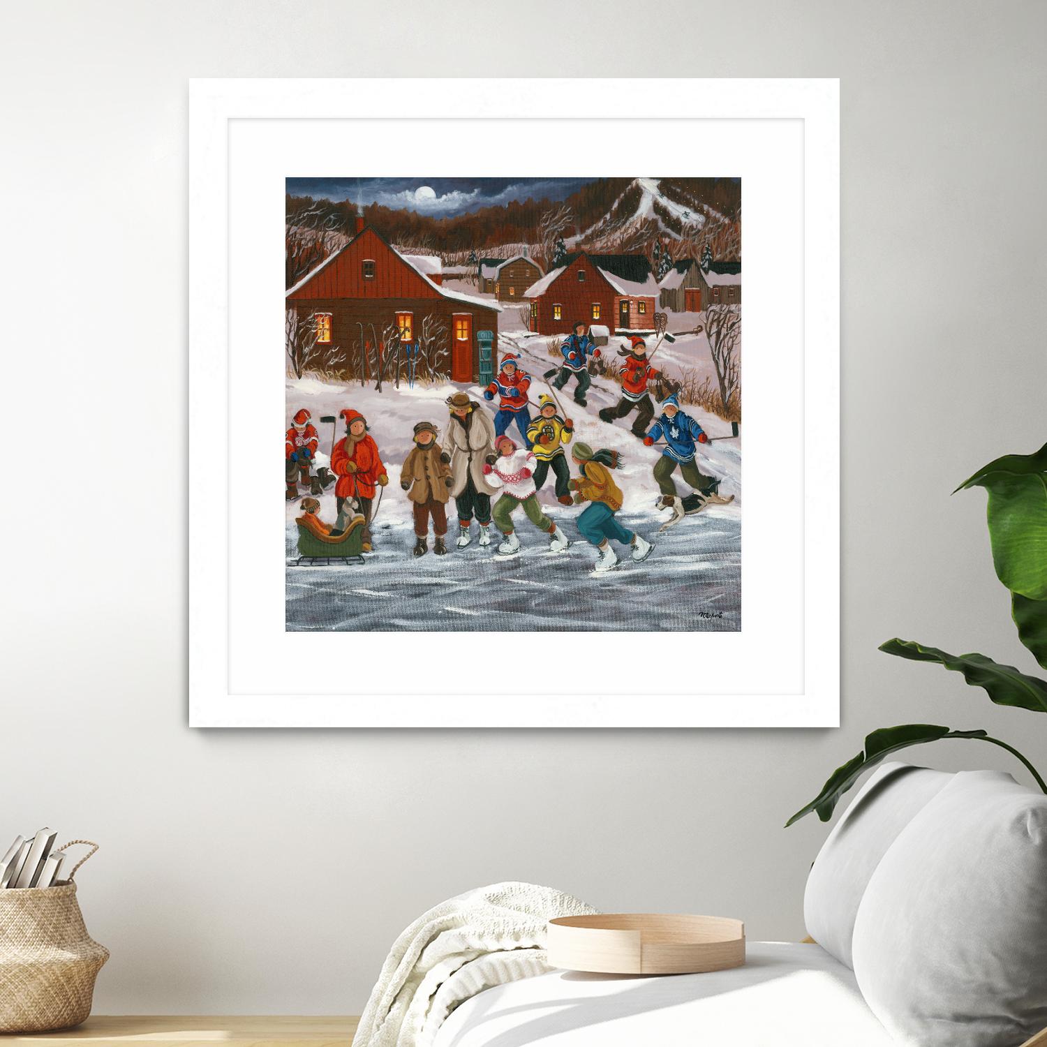 Sur le lac gelé by Nicole Laporte on GIANT ART - red winter scenes