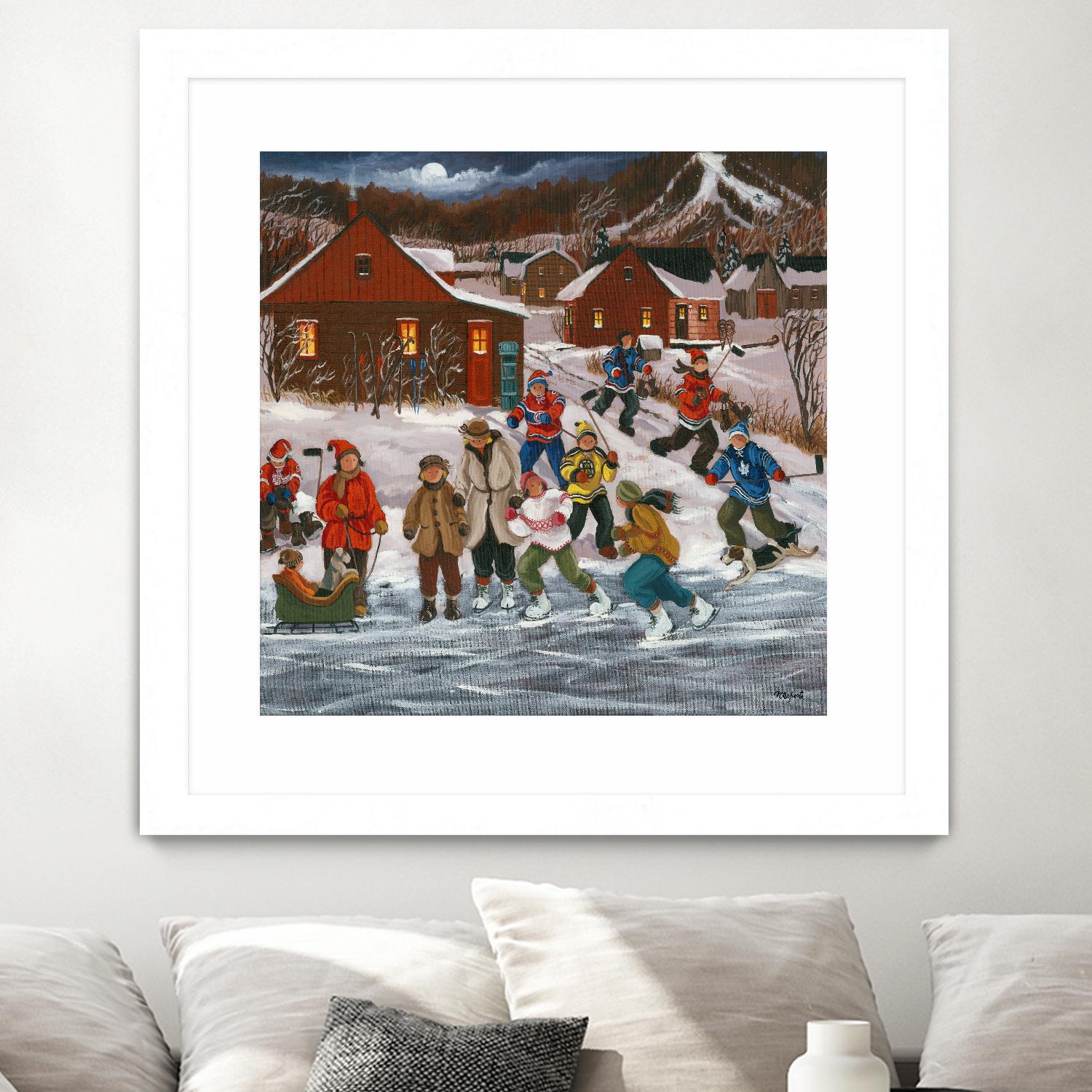 Sur le lac gelé by Nicole Laporte on GIANT ART - red winter scenes
