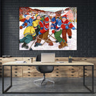 Partie de hockey by Nicole Laporte on GIANT ART - yellow winter scenes