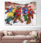Partie de hockey by Nicole Laporte on GIANT ART - yellow winter scenes