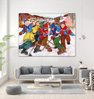 Partie de hockey by Nicole Laporte on GIANT ART - yellow winter scenes