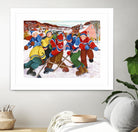 Partie de hockey by Nicole Laporte on GIANT ART - yellow winter scenes