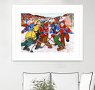 Partie de hockey by Nicole Laporte on GIANT ART - yellow winter scenes