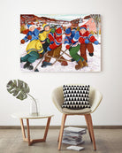 Partie de hockey by Nicole Laporte on GIANT ART - yellow winter scenes