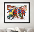 Partie de hockey by Nicole Laporte on GIANT ART - yellow winter scenes