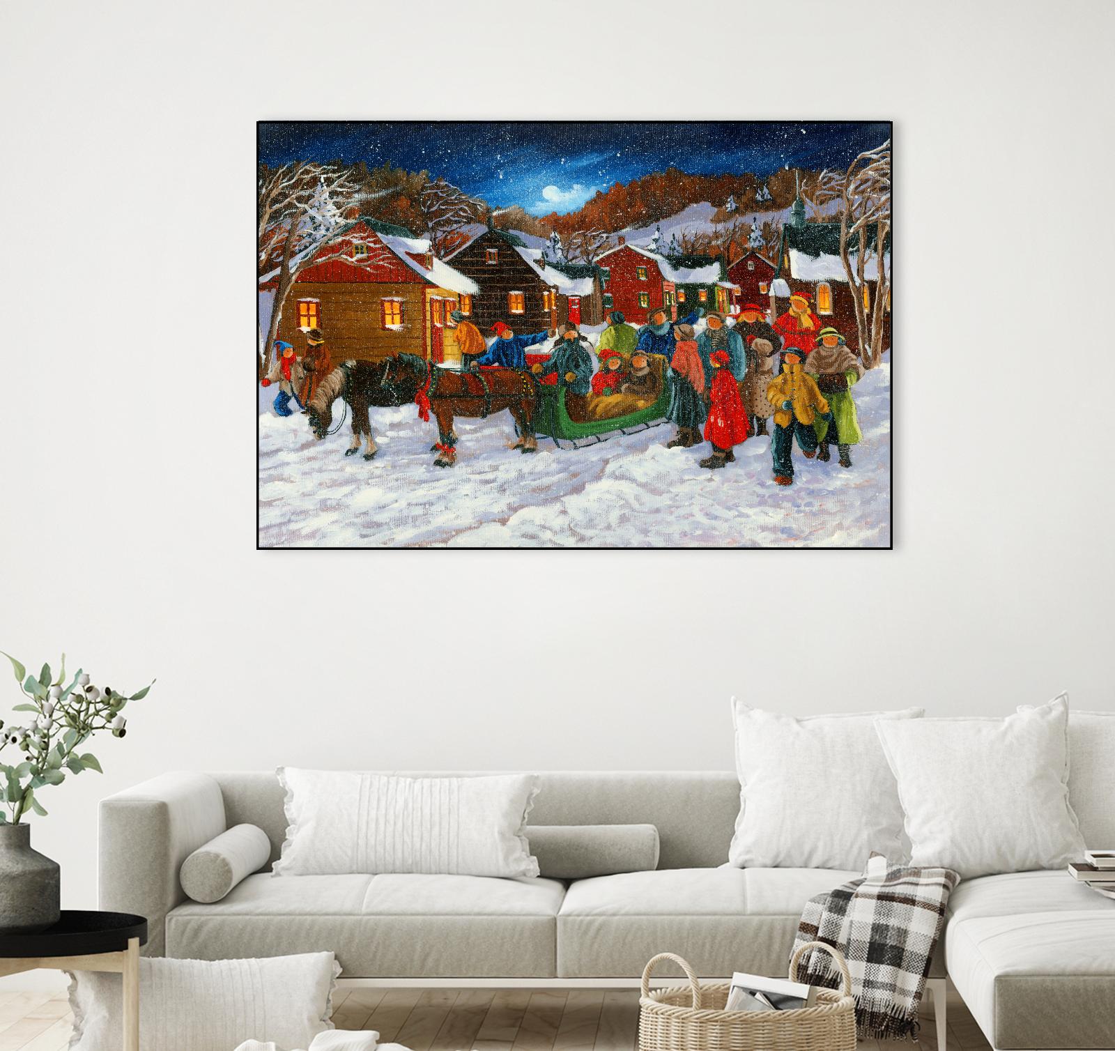 On prend un taxi by Nicole Laporte on GIANT ART - brown winter scenes