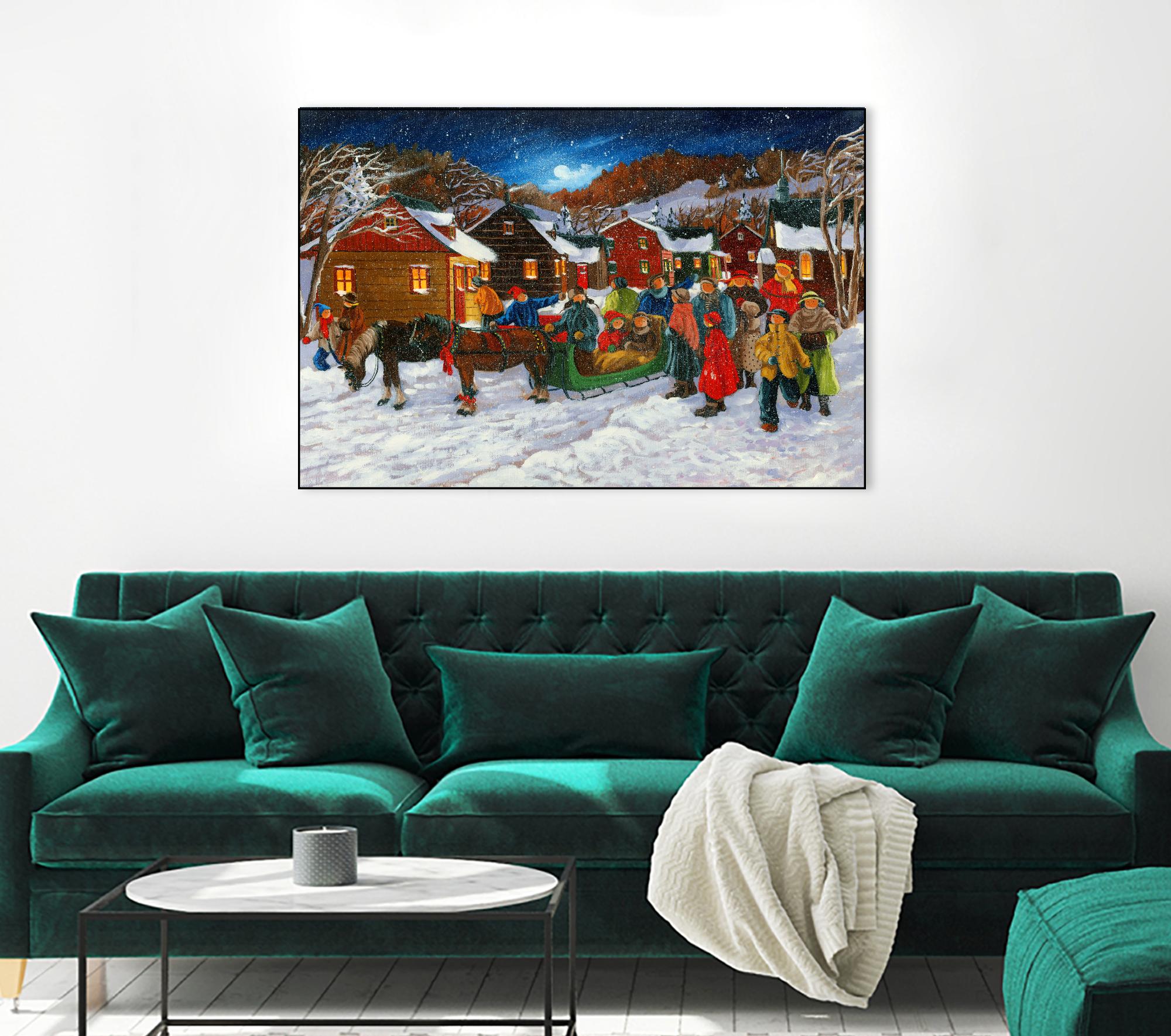 On prend un taxi by Nicole Laporte on GIANT ART - brown winter scenes