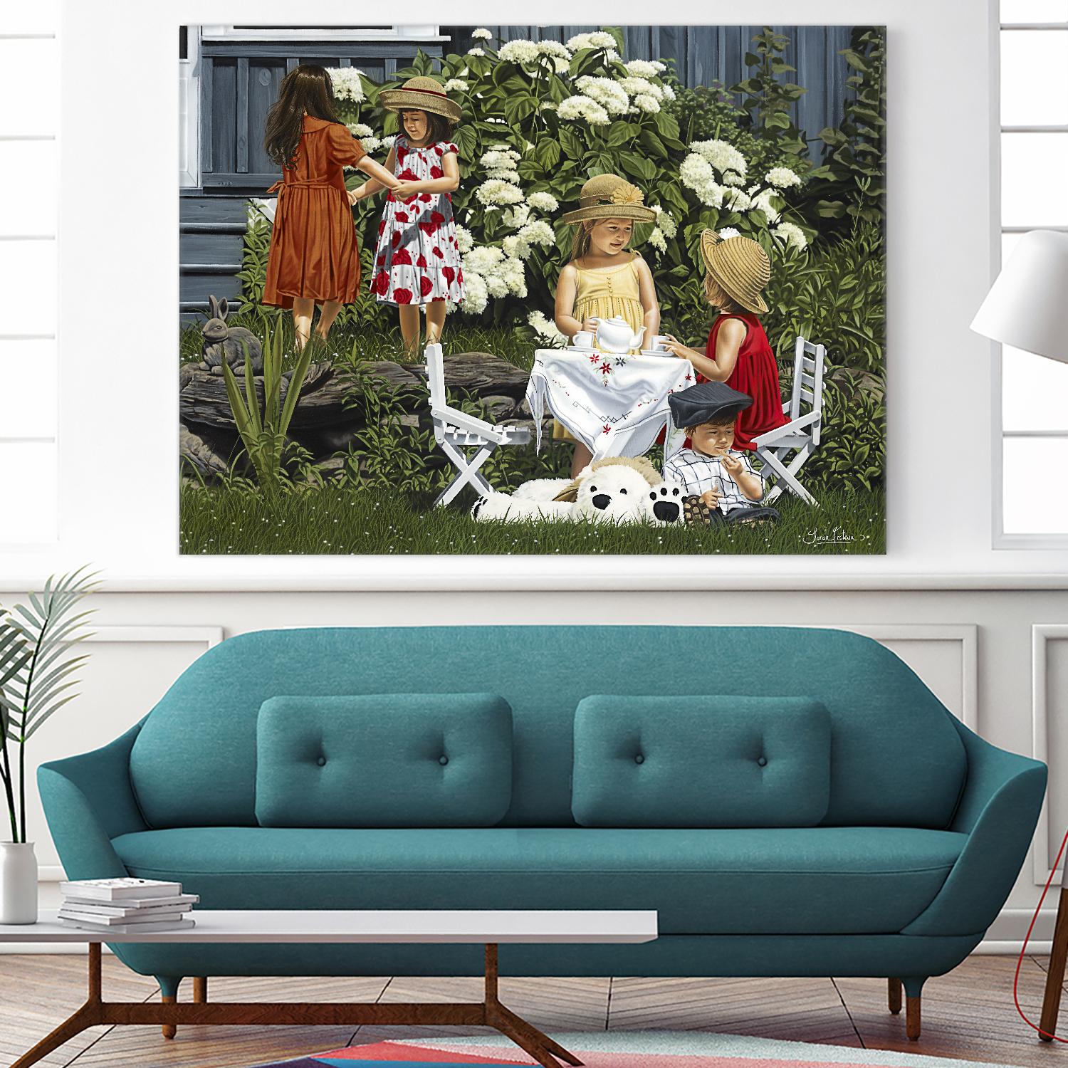 Golden Party by Sarah Fecteau on GIANT ART - red naive