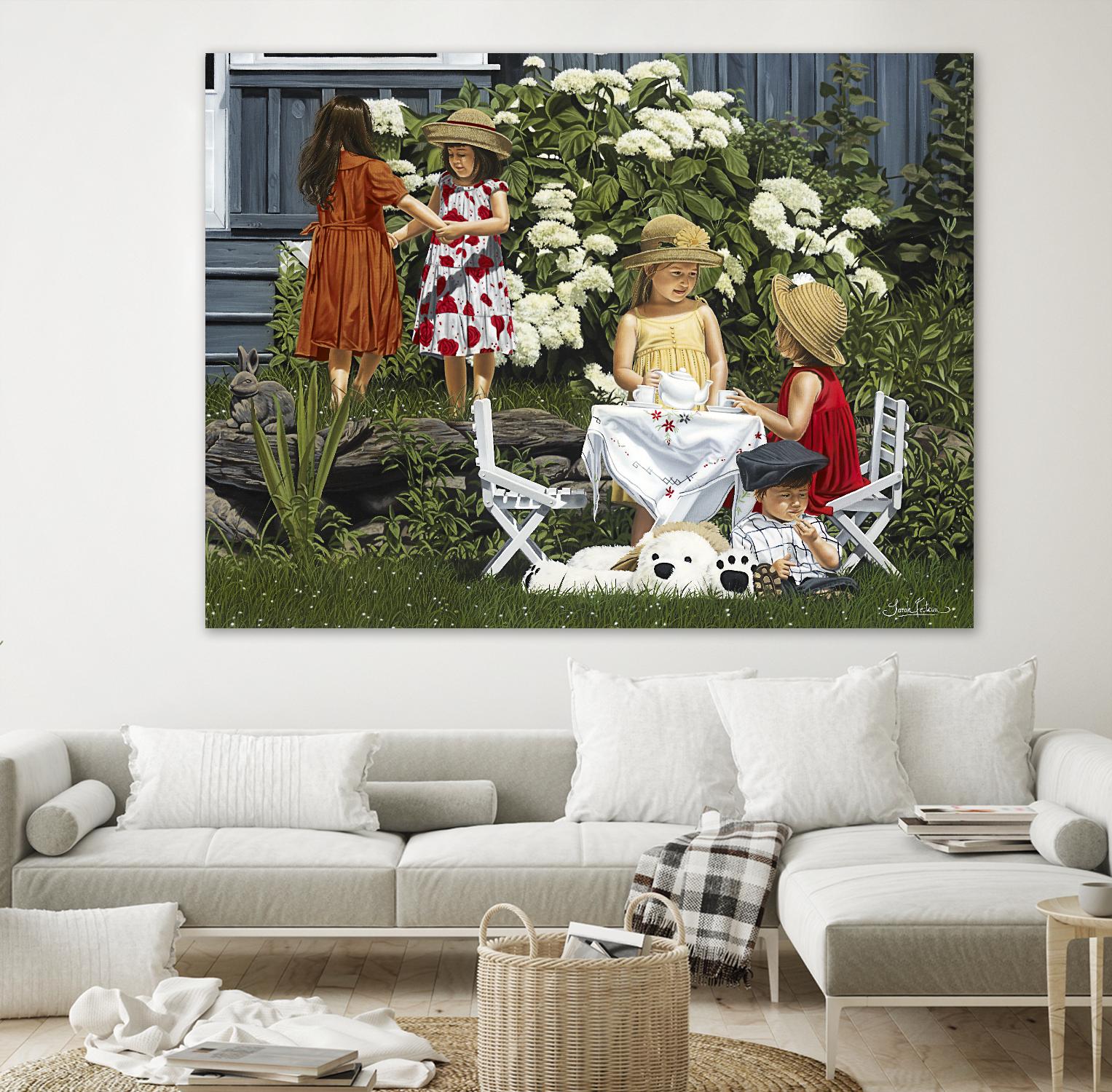 Golden Party by Sarah Fecteau on GIANT ART - red naive