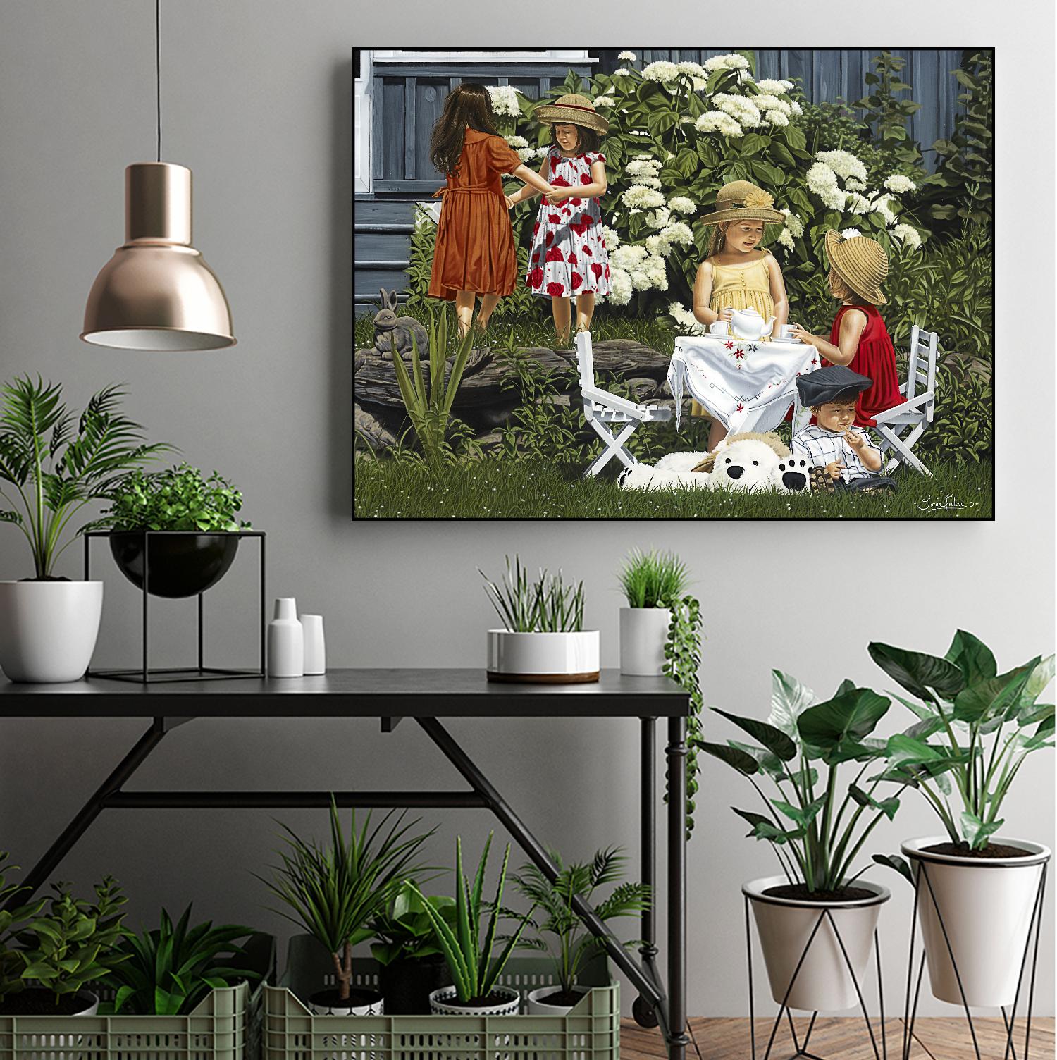 Golden Party by Sarah Fecteau on GIANT ART - red naive