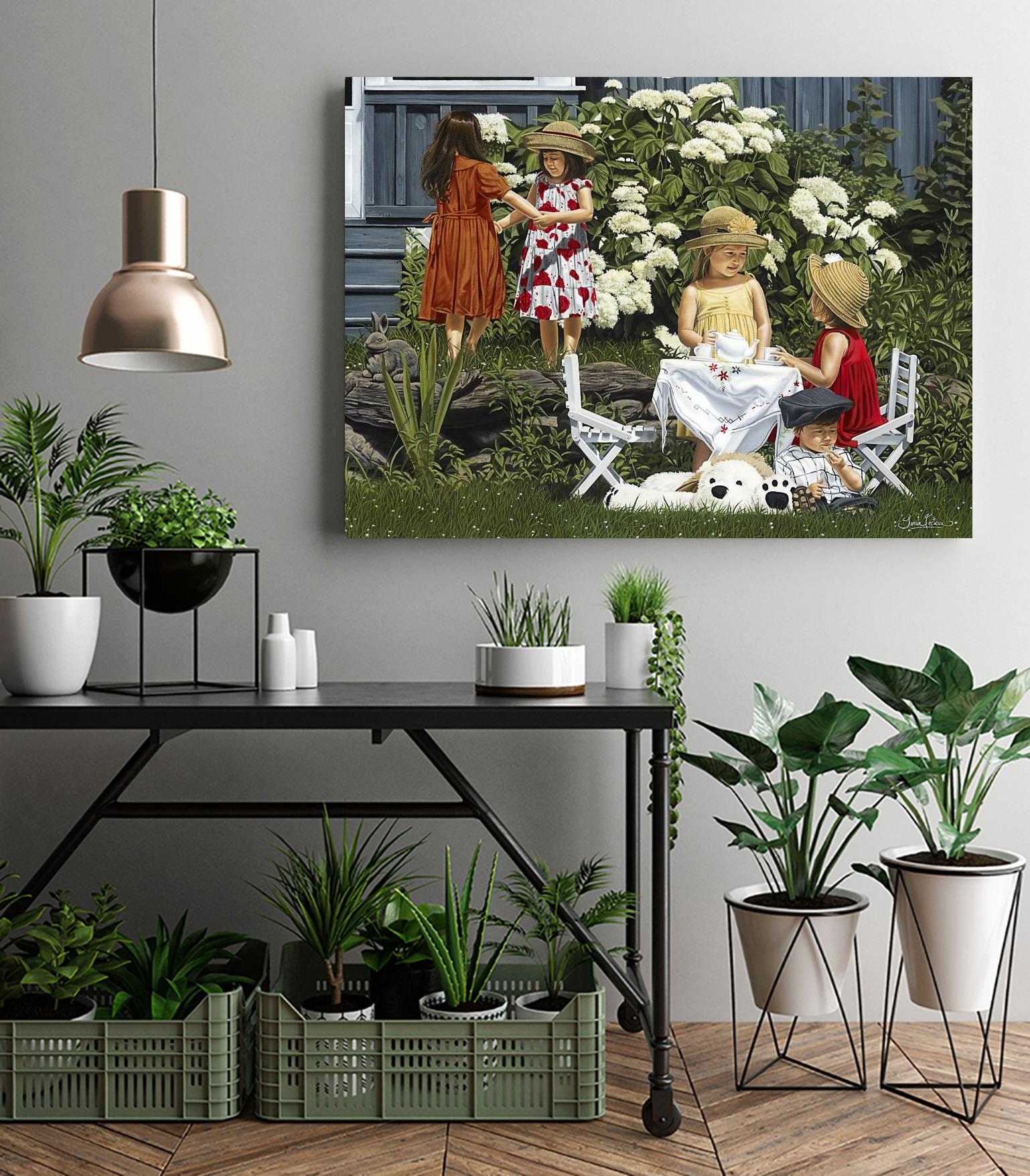 Golden Party by Sarah Fecteau on GIANT ART - red naive