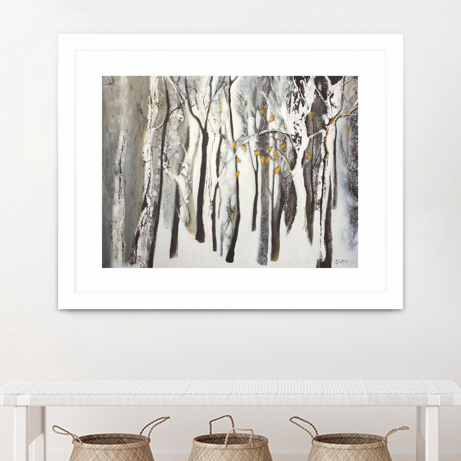 La forêt blanche by Kathleen Cloutier on GIANT ART - yellow trees artistes du québec