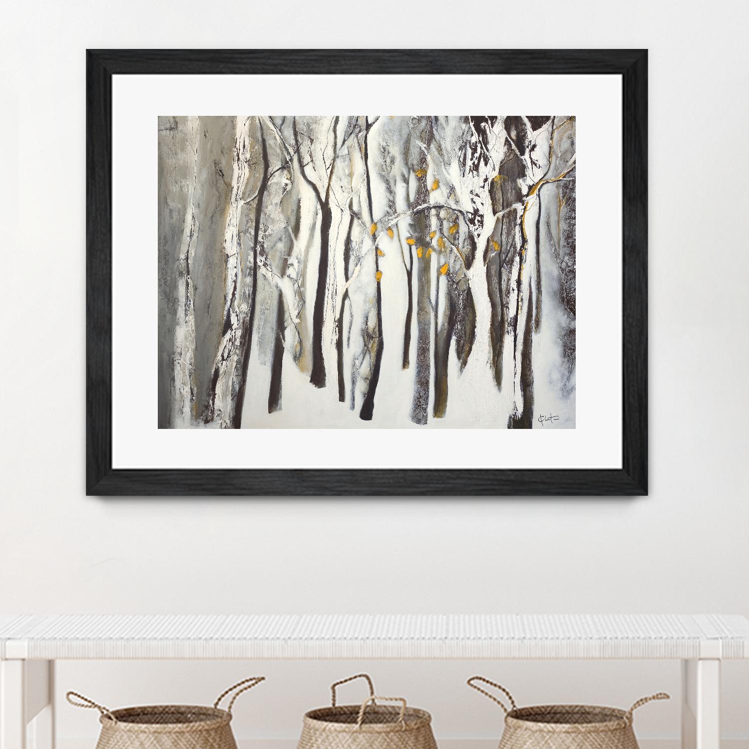 La forêt blanche by Kathleen Cloutier on GIANT ART - yellow trees artistes du québec