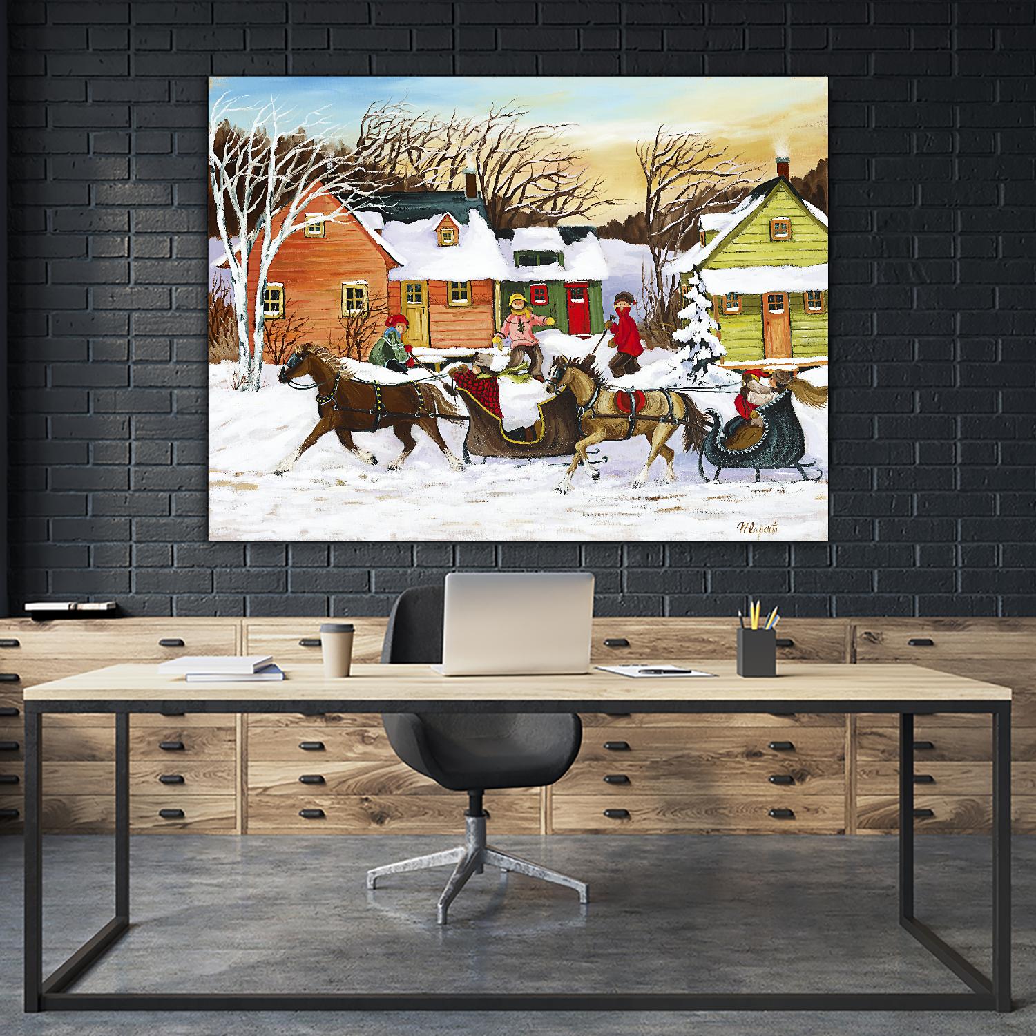 Premier arrivé by Nicole Laporte on GIANT ART - red winter scenes