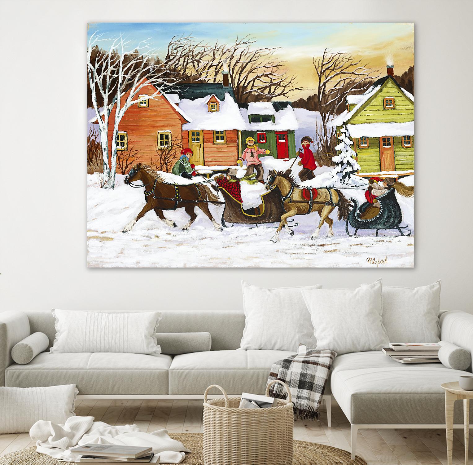 Premier arrivé by Nicole Laporte on GIANT ART - red winter scenes