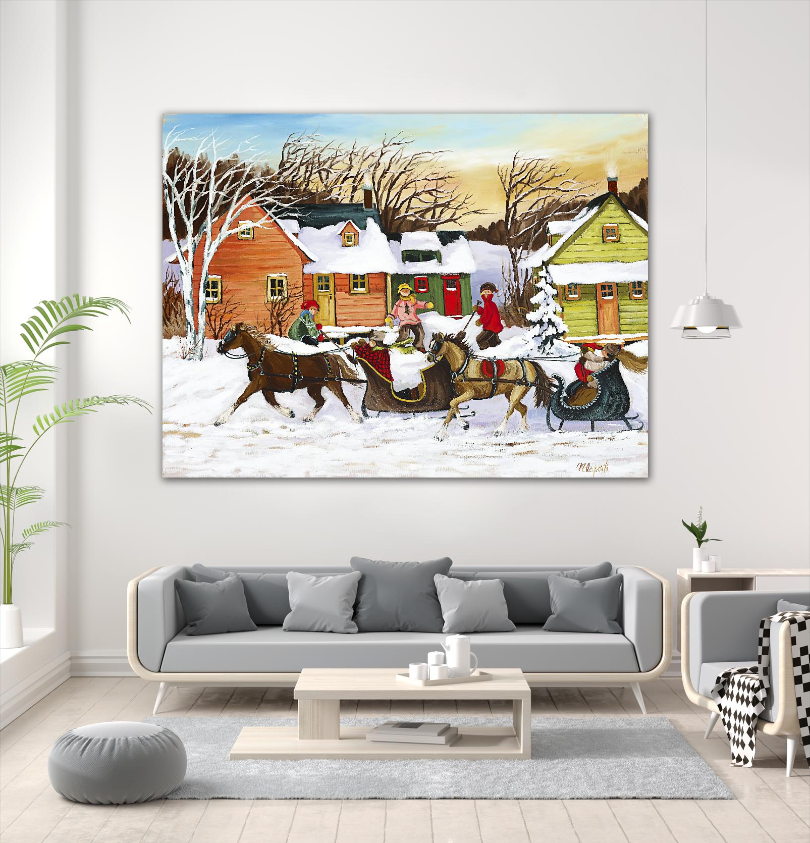 Premier arrivé by Nicole Laporte on GIANT ART - red winter scenes