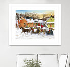 Premier arrivé by Nicole Laporte on GIANT ART - red winter scenes quebec artists