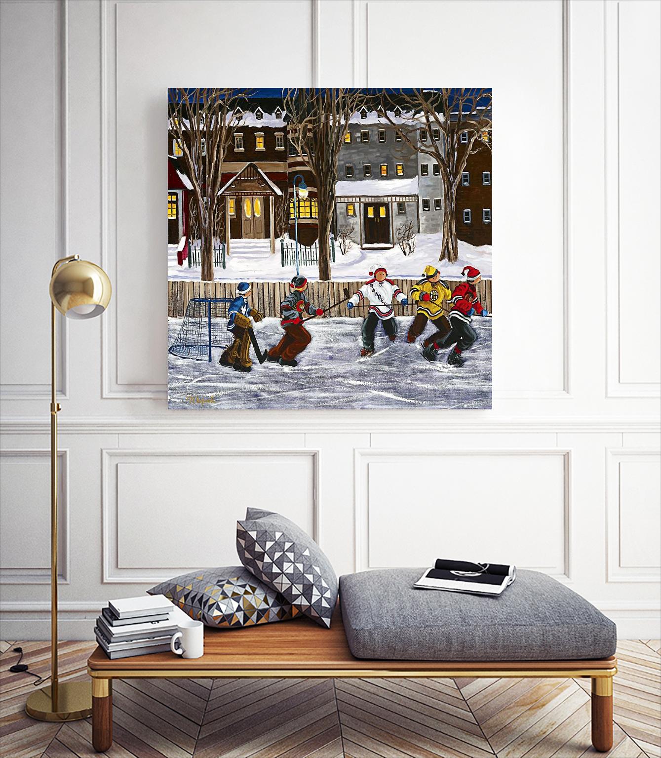 Sans titre by Nicole Laporte on GIANT ART - red winter scenes artistes du québec