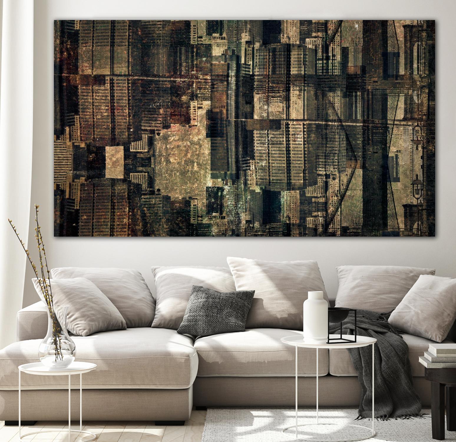 Urban Patchwork I by Jean-François Dupuis on GIANT ART - beige city scene