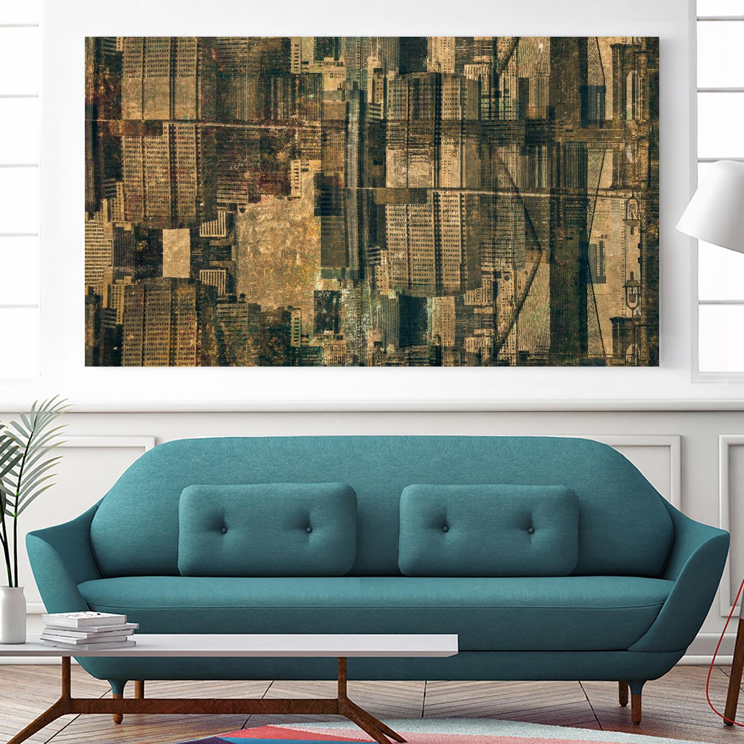 Urban Patchwork II by Jean-François Dupuis on GIANT ART - beige city scene