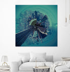 City Center III by Jean-François Dupuis on GIANT ART - turquoise city scene