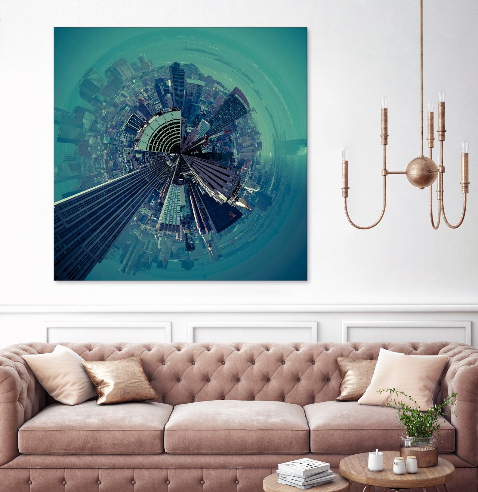 City Center III by Jean-François Dupuis on GIANT ART - turquoise city scene