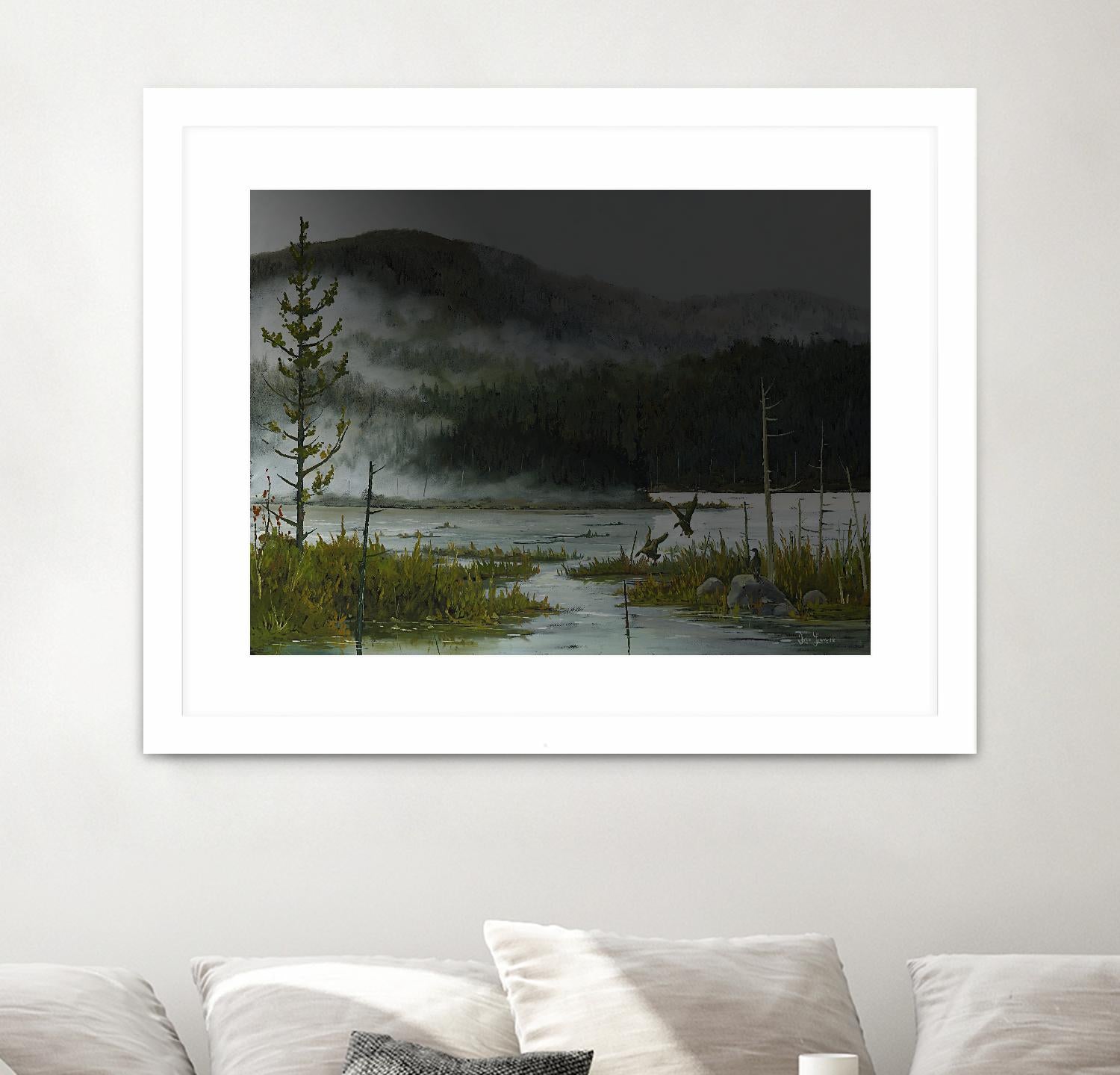 Le lac vaseau by Yvon Lemieux on GIANT ART - green landscape