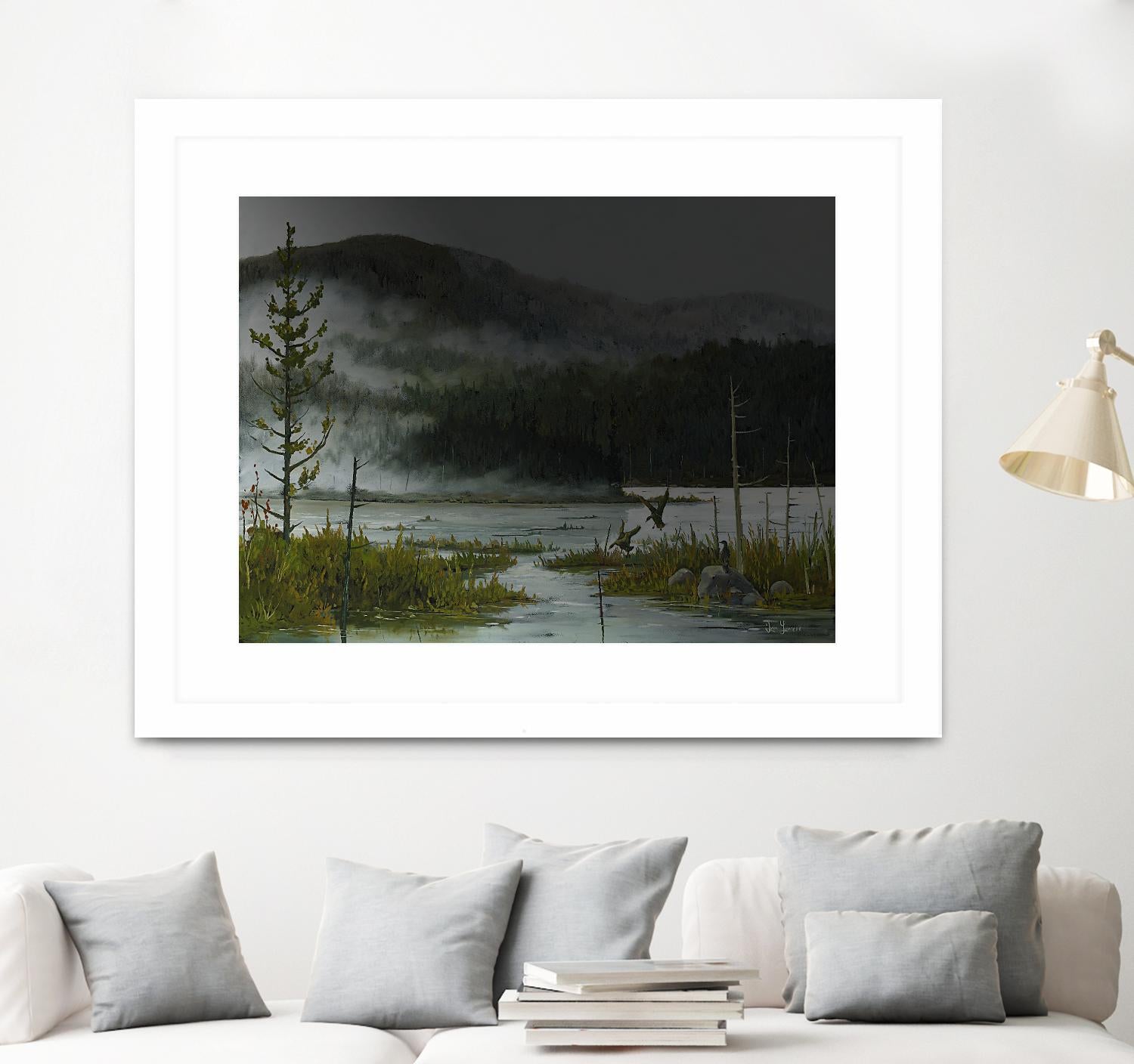 Le lac vaseau by Yvon Lemieux on GIANT ART - green landscape