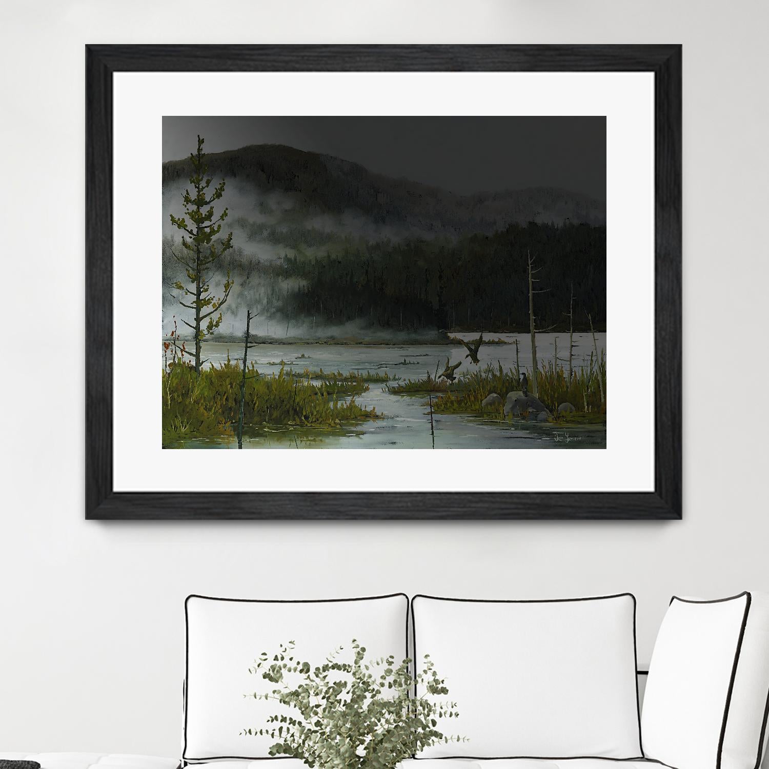 Le lac vaseau by Yvon Lemieux on GIANT ART - green landscape