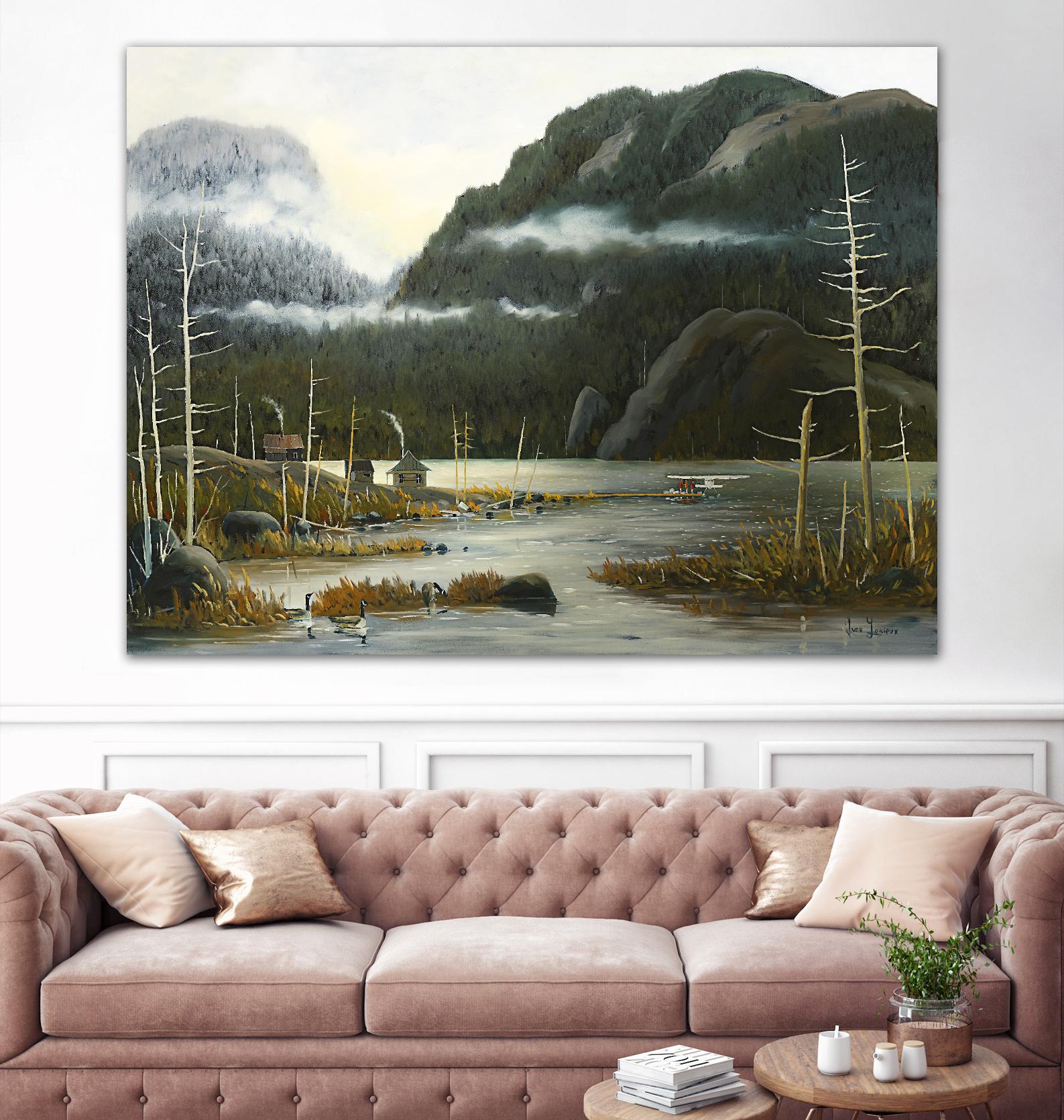 Départ pour la chasse by Yvon Lemieux on GIANT ART - green landscape