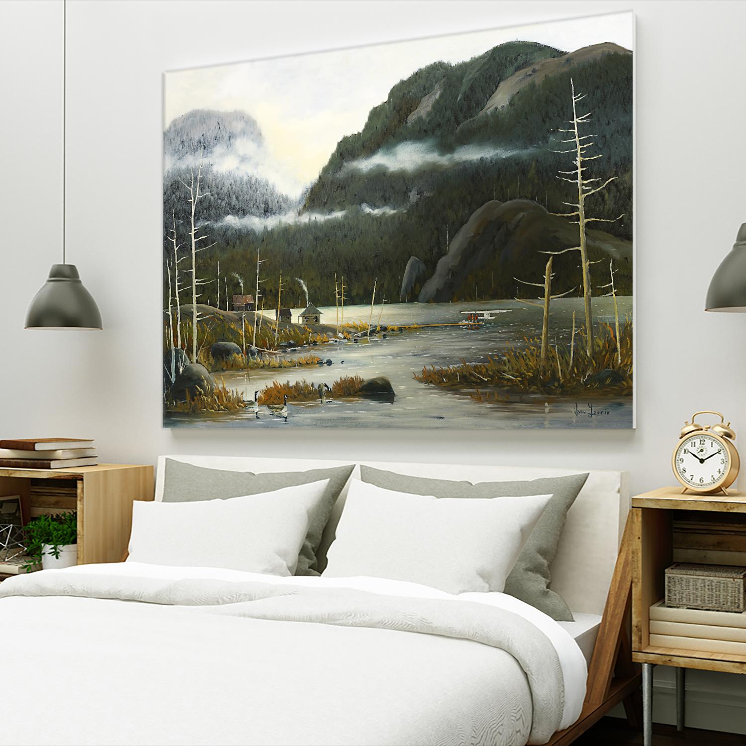 Départ pour la chasse by Yvon Lemieux on GIANT ART - green landscape