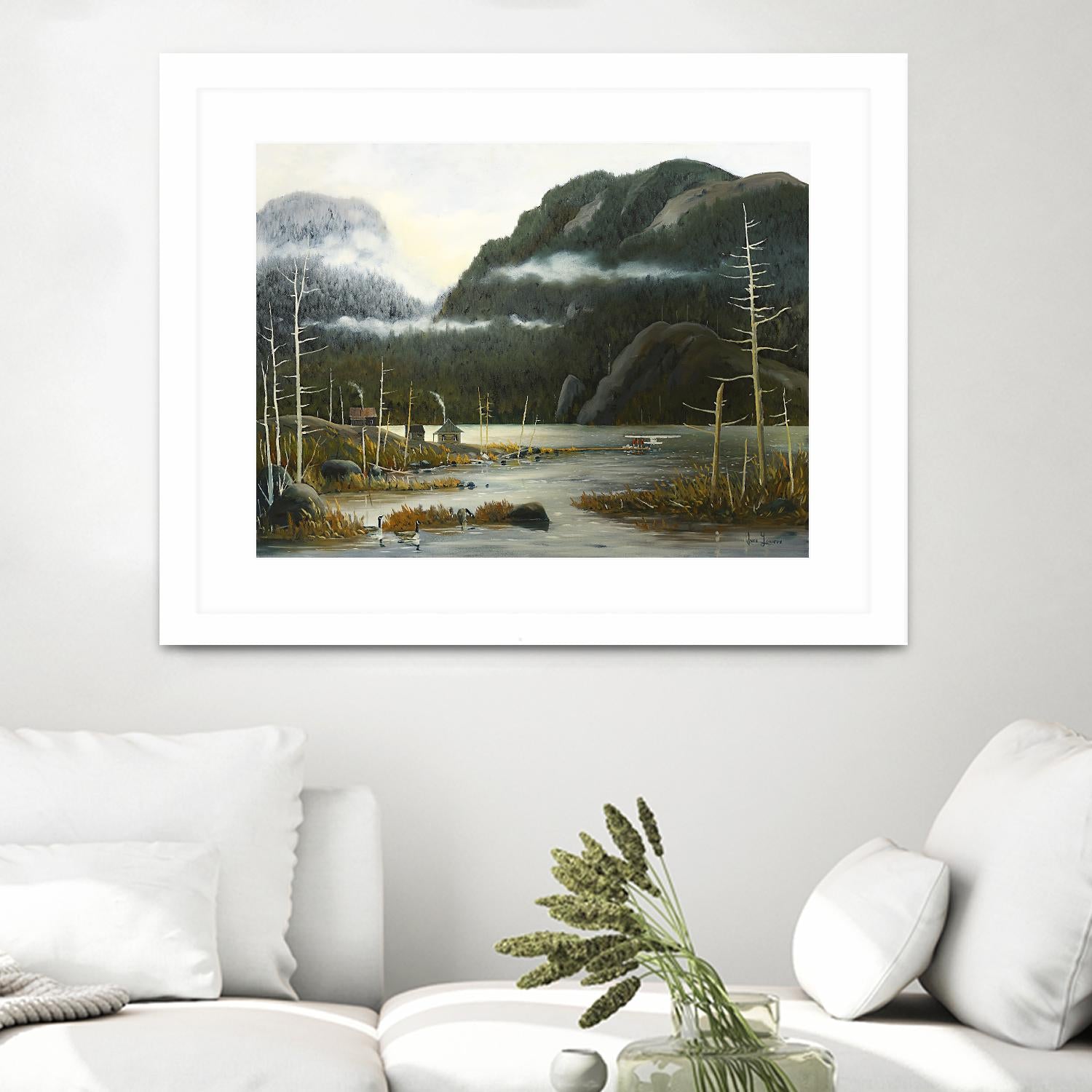 Départ pour la chasse by Yvon Lemieux on GIANT ART - green landscape