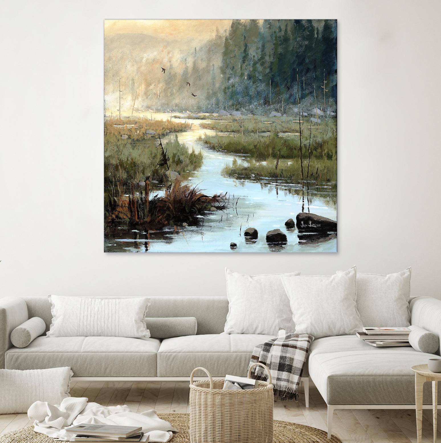 Un matin à Salzbourg by Yvon Lemieux on GIANT ART - green landscape