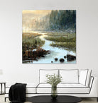 Un matin à Salzbourg by Yvon Lemieux on GIANT ART - green landscape