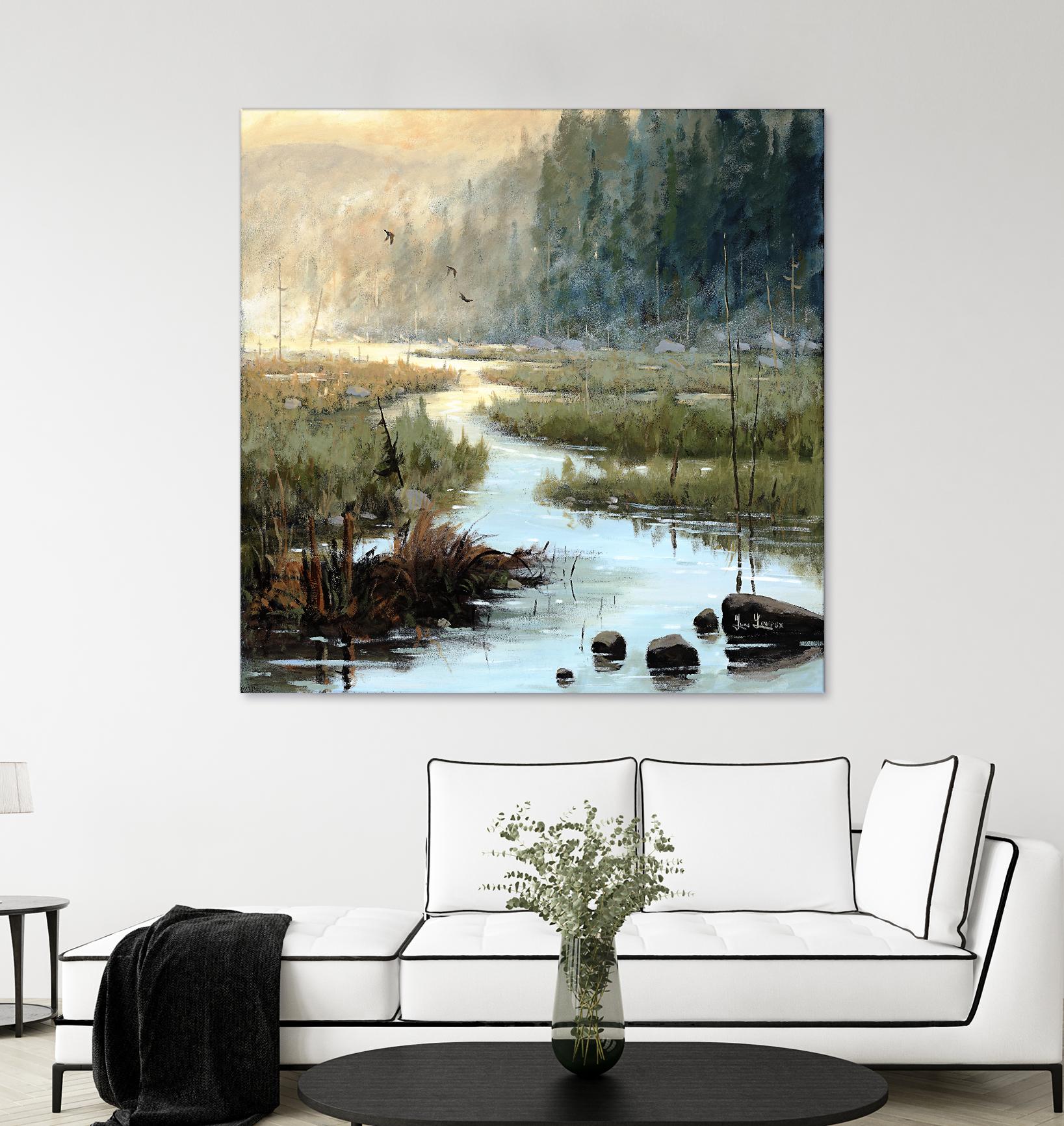 Un matin à Salzbourg by Yvon Lemieux on GIANT ART - green landscape