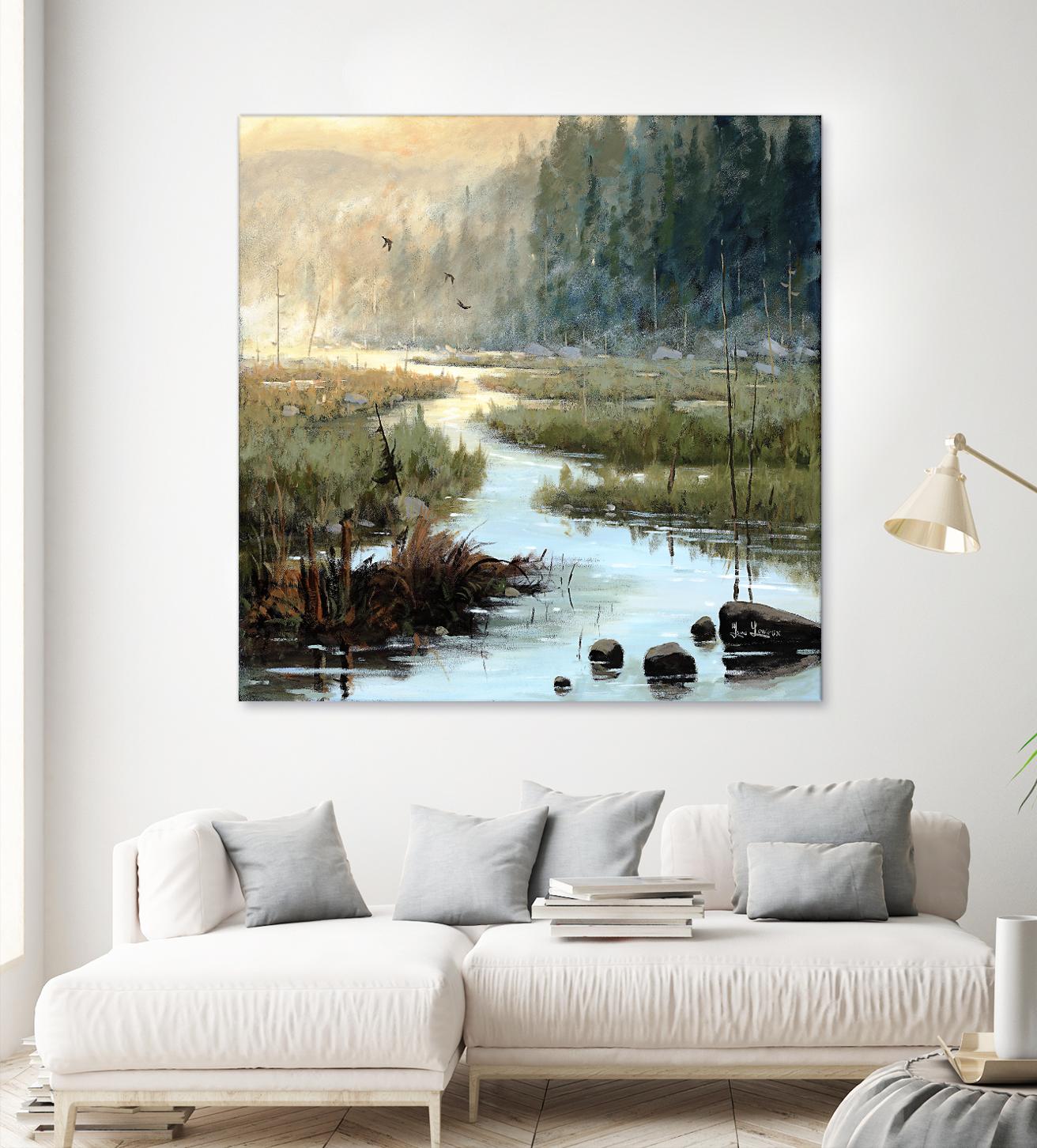 Un matin à Salzbourg by Yvon Lemieux on GIANT ART - green landscape